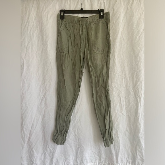 Rachel Zoe Sage Green 100% Linen Pants Cargo Size Small - Picture 2 of 14